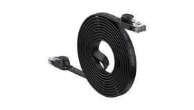Baseus Speed Six Kabel Sieciowy Płaski Rj45 1000Mbps 10M Czarny (Wkjs000201)