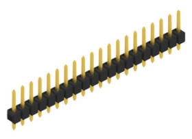 Pin header, 20 pole, pitch 2.54 mm, straight, black, 10046162