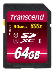 Karta SD SDXC, 64 GB MLC, Transcend Ultimate -25 → +85°C 600x