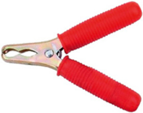 Battery charging pliers, pole sign +, 80 A, 125 mm, red, H 80 ROT TEILISOLIERT