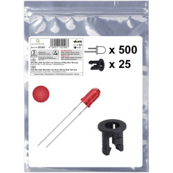 Quadrios 25O201 LED set Red Circular 3 mm 700 mcd 20 mA 2.0 V Wired LEDs