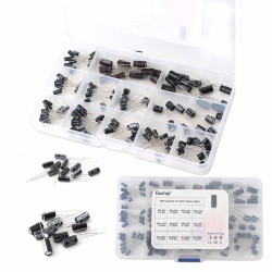 Zestaw XL kondensatorów elektrolitycznych 120szt 1-470uF z organizerem