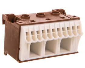 Blok samozacisków QC 63A brązowy 14 przyłączy 33x60x34mm KN14P