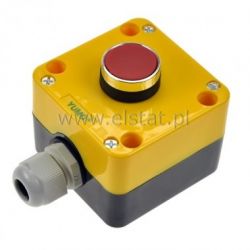 Przycisk w obudowie żółtej, czerwony