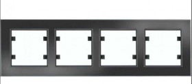 Lumina passion Ramka 4-krotna pozioma szkło czarne WL9241