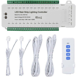 Sterownik schodowy oświetlenia do 28 schodów LED z czujnikami + pilot