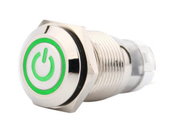 PRZEŁĄCZNIK BISTABILNY OKRĄGŁY 2A 250V ZIELONY MKX 16mm