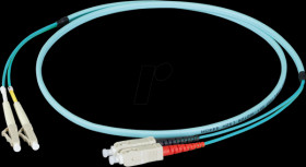 O0314FT.15 Duplex jumper LC-SC 50/125µ, OM3, aqua, 15m