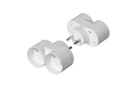 Rozgałęźnik wtyczkowy 2-gniazda b/u biały D.3802