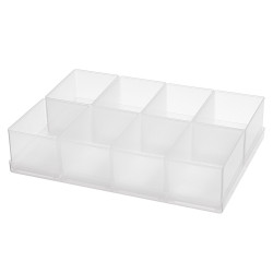 Wkładka l. przedziałów: 8 szerokość: 220mm wysokość: 47mm głębokość: 160mm Polipropylen Przezroczysty