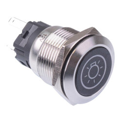 Light' Blue LED Momentary 19mm Vandal Push Button Switch SPDT 12V