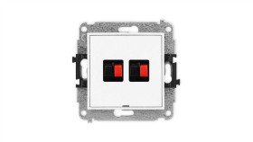 Icon Mechanizm Gniazda Głośnikowego Podwójnego, Bez Pola Opisowego Biały Mat...