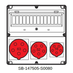 Rozdzielnica 5x63A 5x16A 5x32A INA=63A IP54 SB-147505-S0080-54