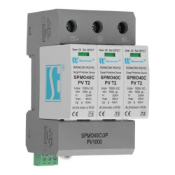Warystorowy ogranicznik przepięć do instalacji fotowoltaicznych PV 3P, 1000V DC, typ 2 (klasa C) SPMO40C\3P-PV1000