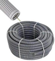 Rura karbowana PESZEL z Pilotem do kabli RKGL 32/25 mm 320N Szary 25m AKS