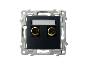 SZAFIR Gniazdo głośnikowe pojedyncze czarny metalik GGN-1Z/m/33 OSPEL