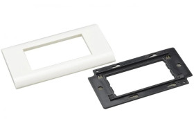 Ramka montażowa + support 4M 90x45 biała na moduły Mediabox