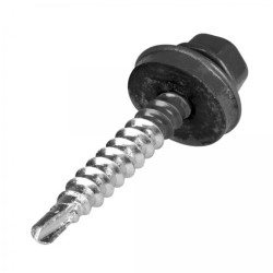 Wkręty farmerskie samowiercące do blachy i drewna z podkładką EPDM 4,8x35mm popielate 250szt