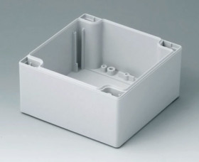 PC enclosure shell, (L x W x H) 120 x 120 x 60 mm, light gray (RAL 7035), C2121202