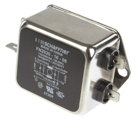 Filtr EMI 16A 1-fazowy 1MΩ 250 V AC/DC 400Hz 650 μH Schaffner Montaż w obudowie