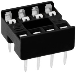 Connfly DS1009-08AT1NX-0A2 Podstawka pod układy scalone Wymiary siatki: 2.54 mm Ilość styków: 8 1 szt. tuba