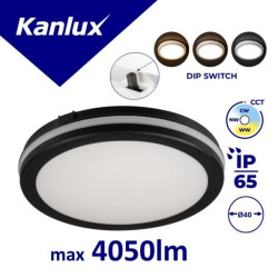 Plafoniera LED BENO ECO 40W CCT O B 3800lm(WW)/4050lm(NW)/3900lm(CW) 3000/4000/6500K regulacja barwy IP65 czarny 38387