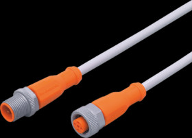 Sensor actuator cable, M12 cable plug, straight, A to M12 cable socket, straight, A, 4 pole/5 pole, 3 m, PUR, gray, 4 A, EVW026
