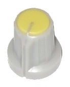 Gałka na potencjometr szaro - żółta