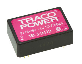 Przetwornica DC-DC, 5W, Uwe 18 → 36 V DC, Uwy 12V dc, Iwy 500mA, TRACOPOWER