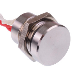 PBAR11FB000 APEM Latching 16mm Stainless Steel Piezo Switch Prewired IP68 SPST