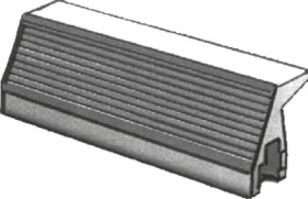 Handle strip, die-cast aluminum, (L x W x H) 60.5 x 12 x 14 mm, 12 HP, silver matt, 10036046