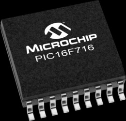 PIC Microcontroller, 8 bit, 20 MHz, SOIC-18, PIC16F716-I/SO