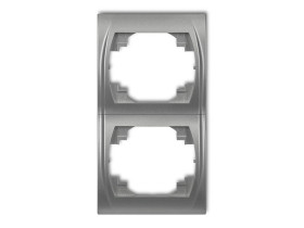 LOGO Ramka pionowa 2 podwójna srebrny metalik 7LRV-2 KARLIK