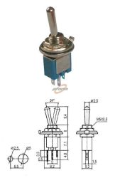 PRZEŁĄCZNIK 2-POZYCJE 3-PINY MINI KN1