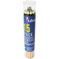 Advent APTUB15 Hexagonal HB Pencils &amp; Sharpener (Tub 15)