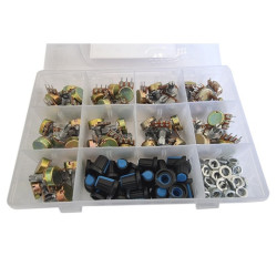 Zestaw potencjometrów 0,125W z gałkami - 65szt.