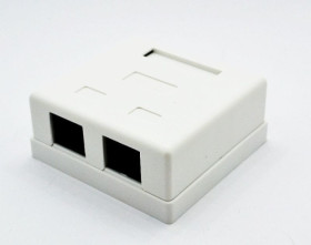 Gniazdo telefoniczne natynkowe RJ45, UTP, kategoria 5e, 2 porty