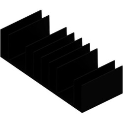 Extruded heatsink, (L x W x H) 75 x 180 x 48 mm, 1.25 to 0.6 K/W, black anodized, SK 53 75 SA