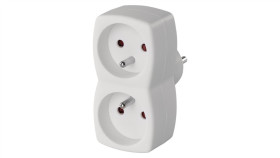 Rozgałęźnik Wtyczkowy Dwugniazdowy Z Uziemieniem Biały P0028n