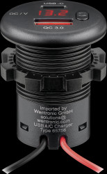 76183 Caravan USB-A/USB-C socket, LED indicator/button