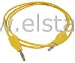 Wtyk banan x2 żółty ( na kablu 1m )