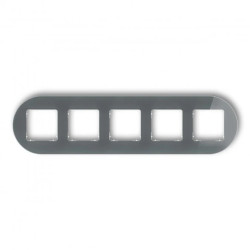 ICON Ramka uniwersalna pięciokrotna okrągła - efekt szkła (ramka: grafitowa spód: biały) 28-0-IRSO-5