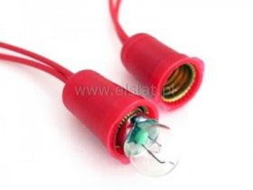 Oprawka żarówki wkręcanej E10 z przewodami