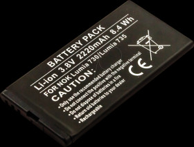 10854 Smartphone battery for Nokia devices, Li-Ion, 2220 mAh