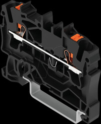 2202-1205 2-wire feed-through terminal, with pusher 2.5 mm², black