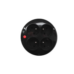 Gniazdo do zwijaka bębnowego 4-krotne z/u czarne GO-40ZB-2