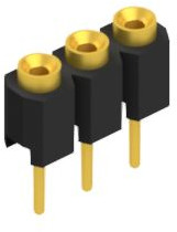 Socket header, 3 pole, pitch 2.54 mm, straight, 10039699