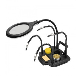 Uchwyt montażowy do lutowania wielofunkcyjny typu trzecia ręka 7w1 z lupą LED SN-396N