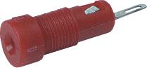 MBI 2 RT Gniazdko izolowane 2mm, wciskane, przyłącze lutowane, 6A, czerwone, Hirschmann, 973642101, MBI2RT, odpowiednie do wtykó