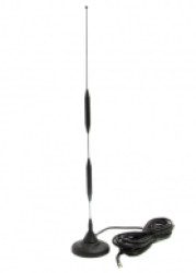Antena GSM/LTE magnetyczna, 9 - 12dBi, 900/1800 MHz, SMAm, czarna AT-GSM-MAG-9dBi